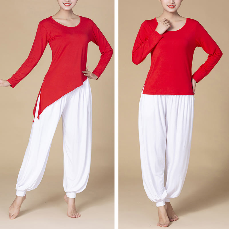 Nimara Ritual Solid Color Modal Yoga Dance High Waist Harem Pants With Pockets
