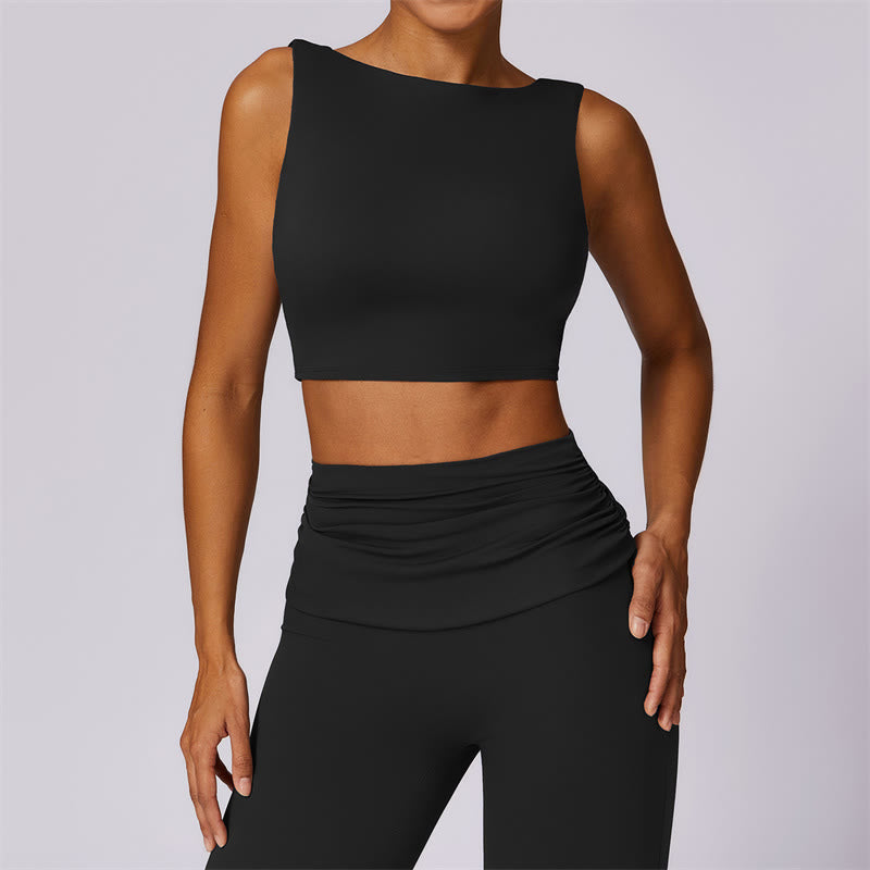 Nimara Ritual Sleeveless Backless Strap Tank Top Bra Flared Pants Sports Fitness Yoga