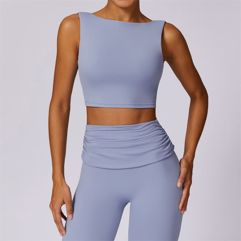 Nimara Ritual Sleeveless Backless Strap Tank Top Bra Flared Pants Sports Fitness Yoga