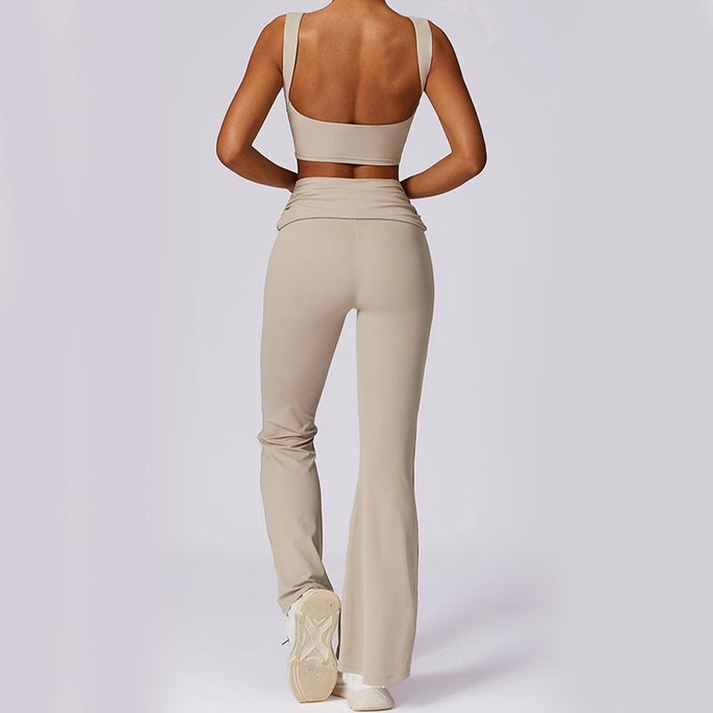 Nimara Ritual Sleeveless Backless Strap Tank Top Bra Flared Pants Sports Fitness Yoga