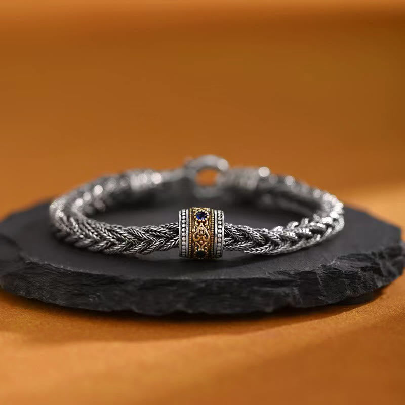 Nimara Ritual Tibetan Twisted Design Copper Wealth Buckle Rotatable Bracelet