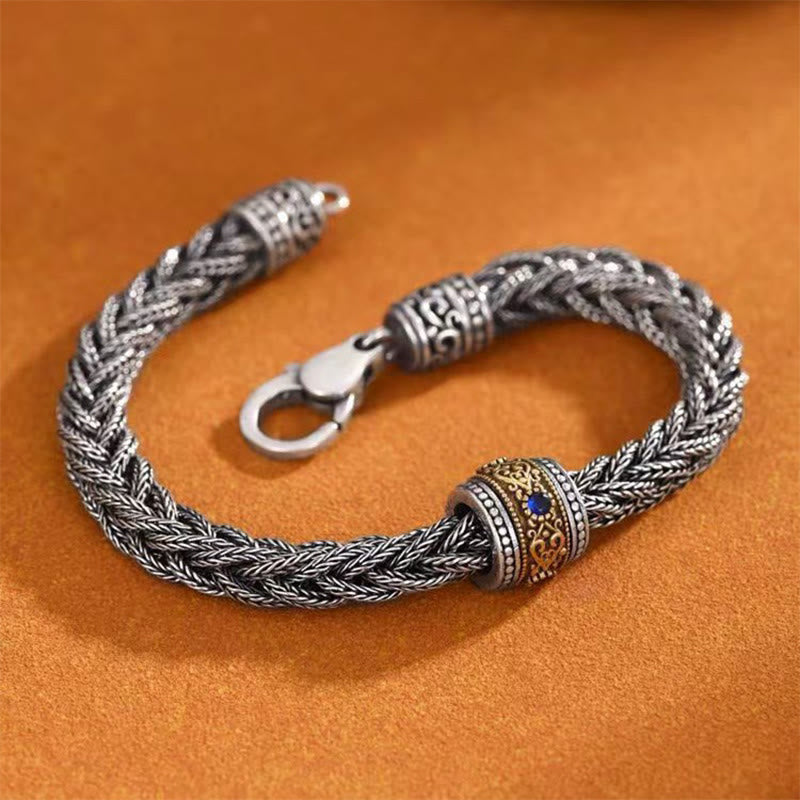 Nimara Ritual Tibetan Twisted Design Copper Wealth Buckle Rotatable Bracelet