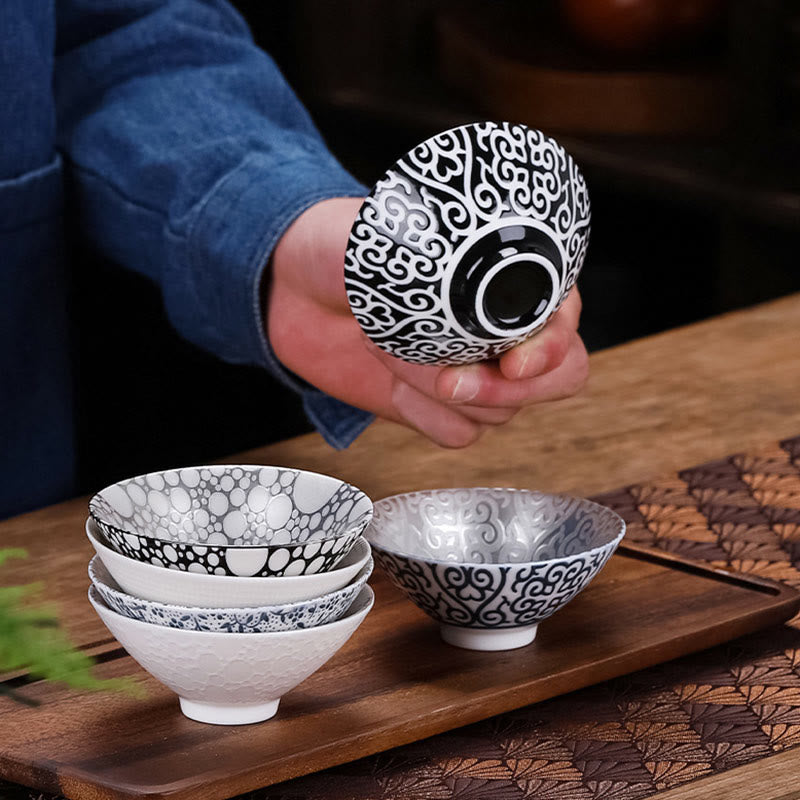 Nimara Ritual Tibet Pattern Fu Character Ceramic Teacup Kung Fu Tea Cups 55ml