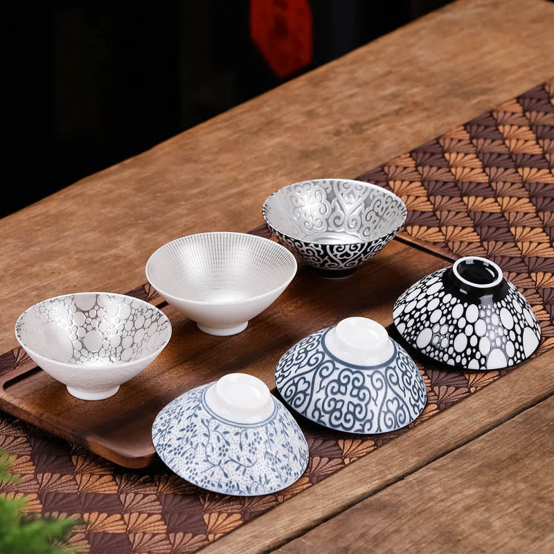Nimara Ritual Tibet Pattern Fu Character Ceramic Teacup Kung Fu Tea Cups 55ml