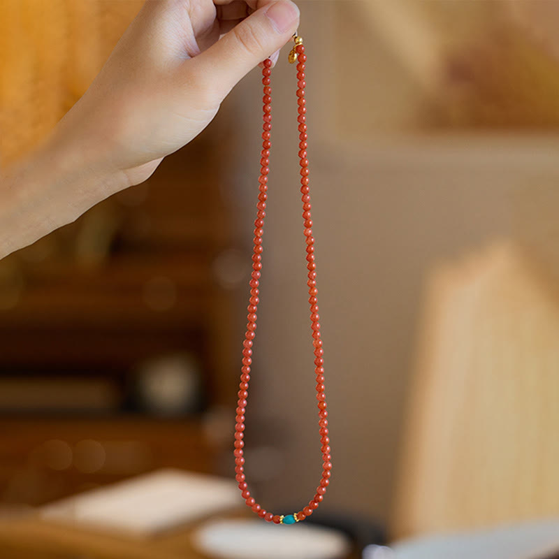 Nimara Ritual 925 Sterling Silver Plated Gold Natural Red Agate Turquoise Confidence Bracelet Necklace Pendant Ring Set