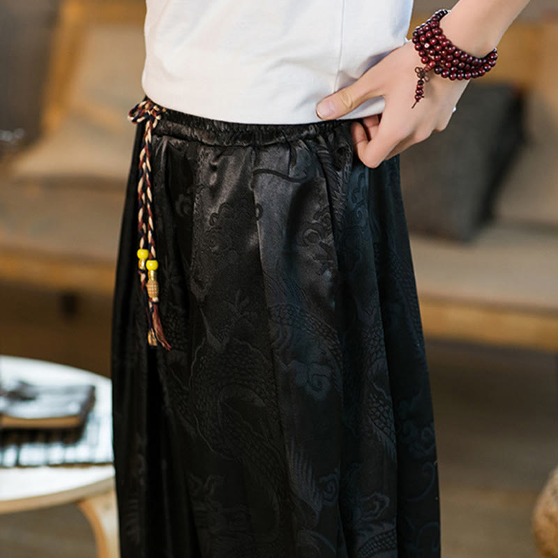 Nimara Ritual Dragon Pattern Loose Men's Harem Pants With Pockets