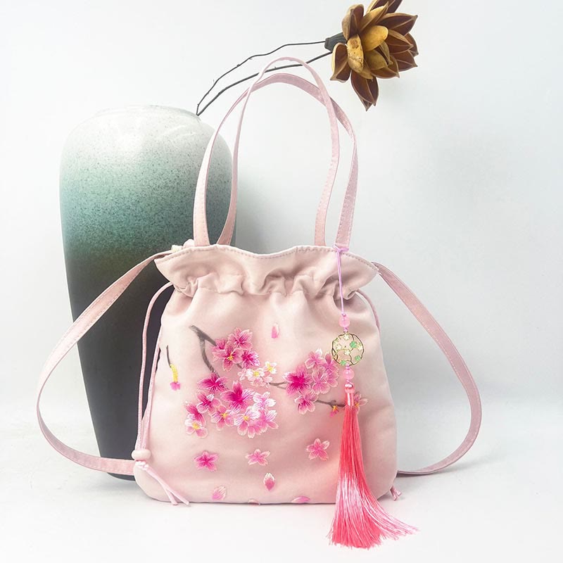 Nimara Ritual Suzhou Embroidery Lotus Deer Epiphyllum Peony Rabbit Cotton Linen Tote Crossbody Bag Shoulder Bag Handbag