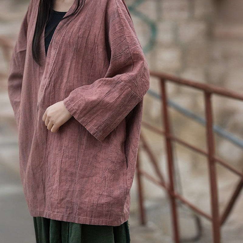 Nimara Ritual Tie Dye Lace-up Design Coat Zen Meditation Open Front Top Jacket