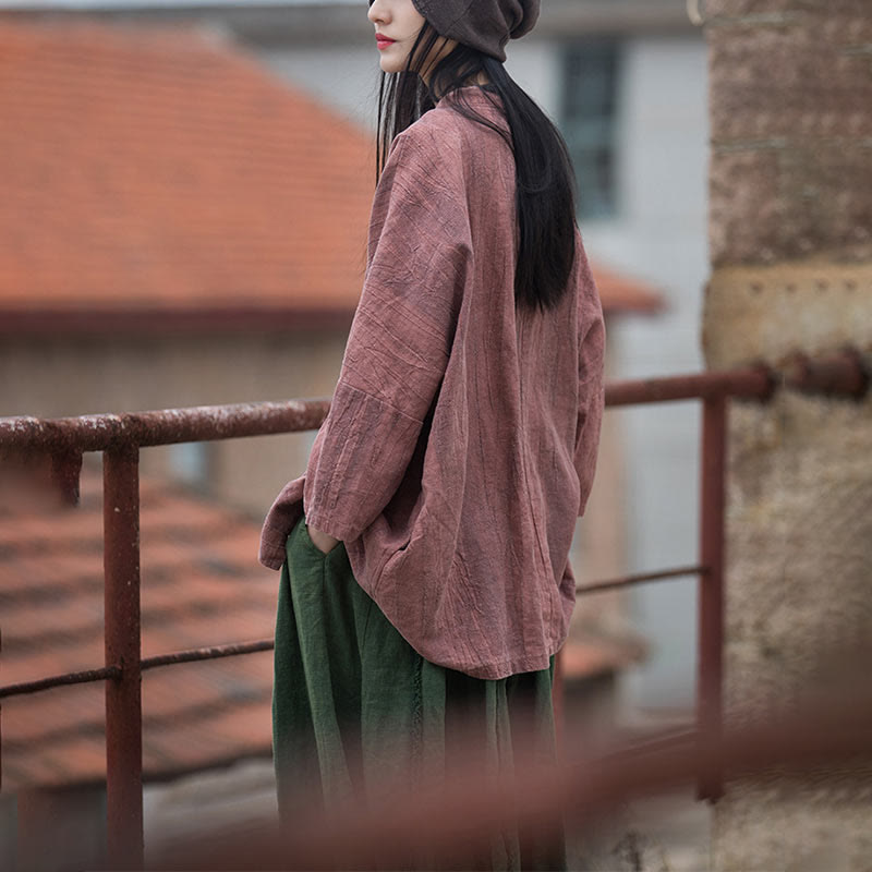 Nimara Ritual Tie Dye Lace-up Design Coat Zen Meditation Open Front Top Jacket