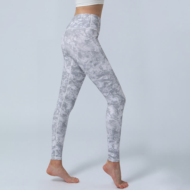 Nimara Ritual Flowers Leaves Print Sports Fitness Yoga High Waist Leggings Women's Yoga Pants