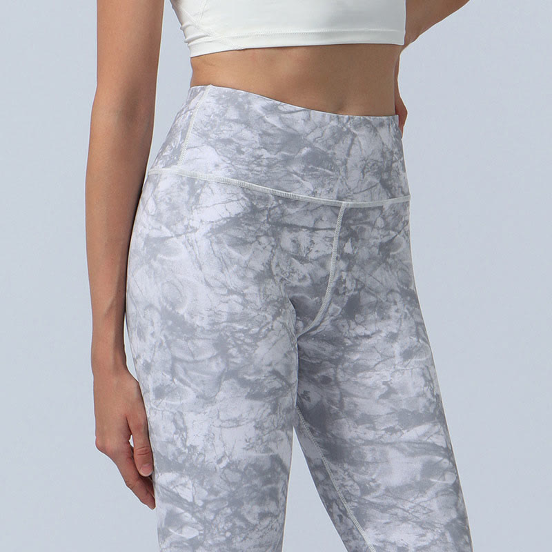 Nimara Ritual Flowers Leaves Print Sports Fitness Yoga High Waist Leggings Women's Yoga Pants