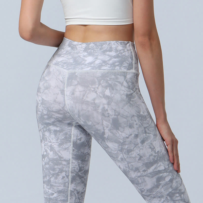 Nimara Ritual Flowers Leaves Print Sports Fitness Yoga High Waist Leggings Women's Yoga Pants