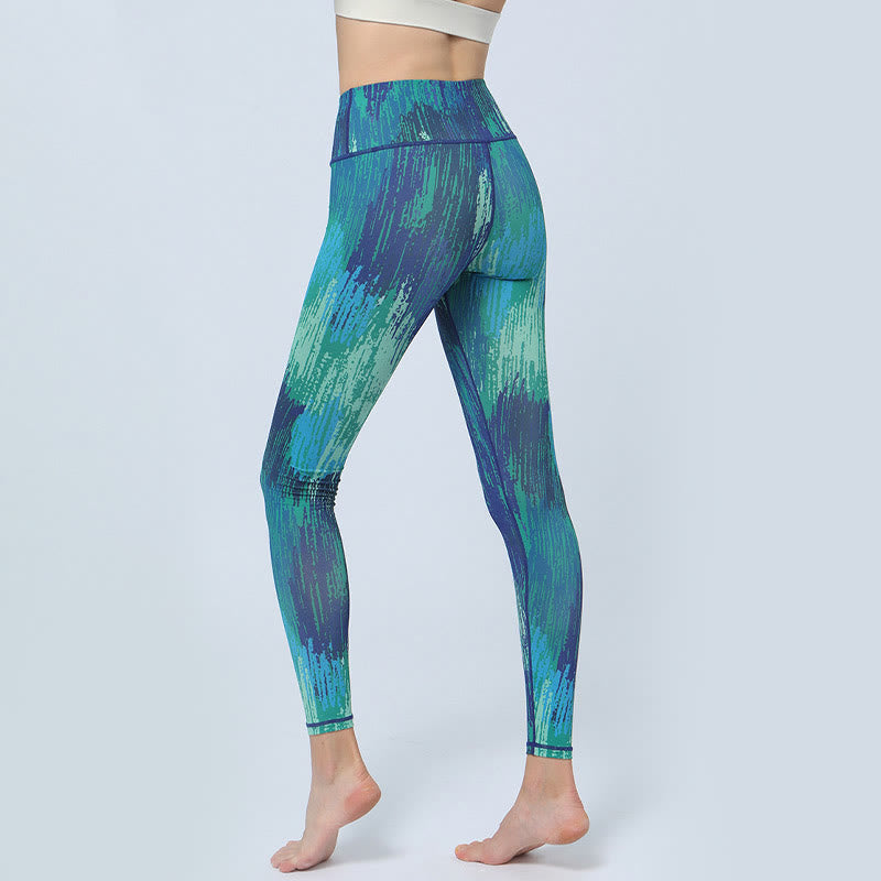 Nimara Ritual Leaves Print Sports Fitness Yoga High Waist Leggings Women's Yoga Pants