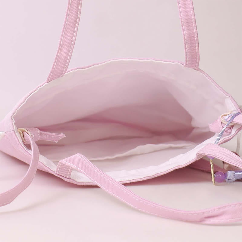 Nimara Ritual Suzhou Embroidery Lotus Deer Epiphyllum Peony Rabbit Cotton Linen Tote Crossbody Bag Shoulder Bag Handbag