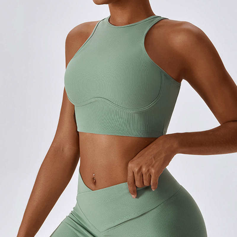 Nimara Ritual Sleeveless Crop Tank Top Flared Pants Sports Fitness Yoga