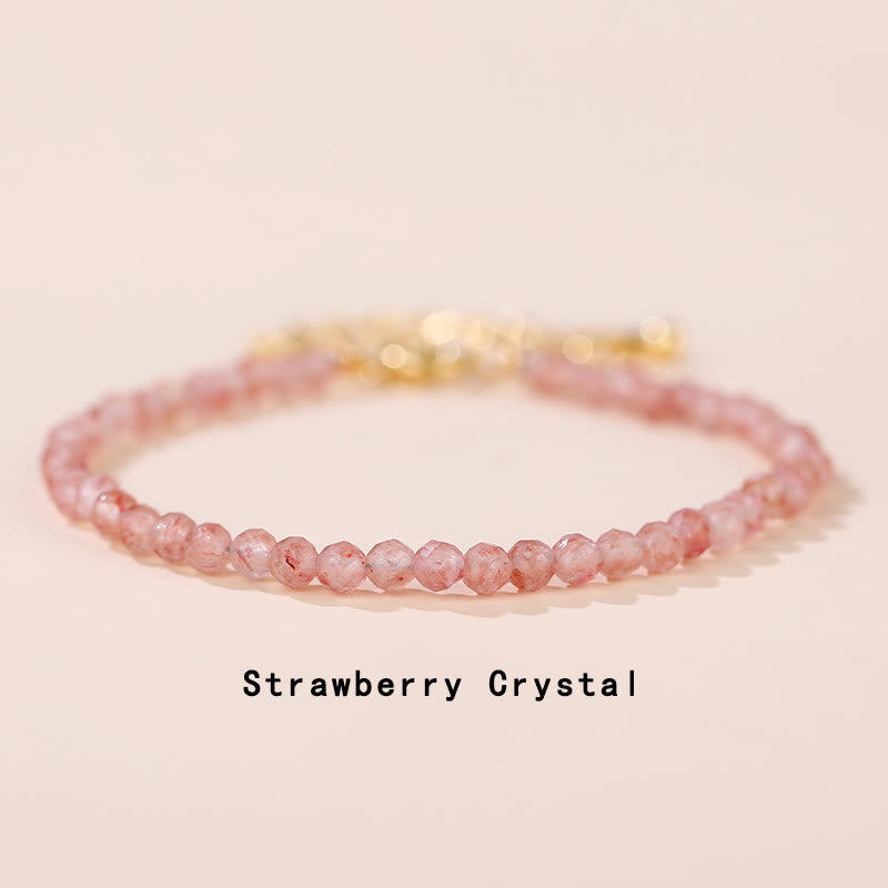 Nimara Ritual Strawberry Quartz Prehnite Peridot Lazurite Lapis Lazuli Pink Crystal Tourmaline Healing Chain Bracelet