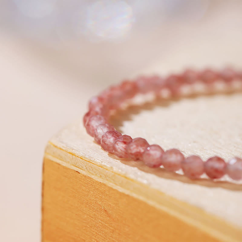 Nimara Ritual Strawberry Quartz Prehnite Peridot Lazurite Lapis Lazuli Pink Crystal Tourmaline Healing Chain Bracelet