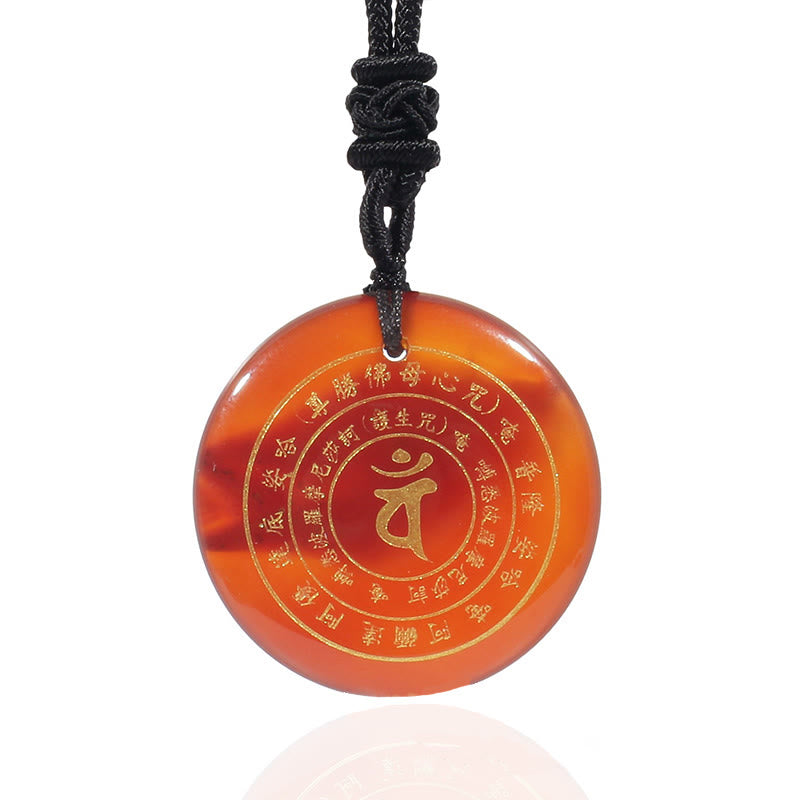 Nimara Ritual Vairocana Tathagata Sanskrit Mantra Various Crystal Black Obsidian Green Aventurine Strength Necklace Pendant