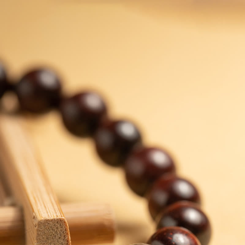 Nimara Ritual Small Leaf Red Sandalwood White Crystal Protection Bracelet