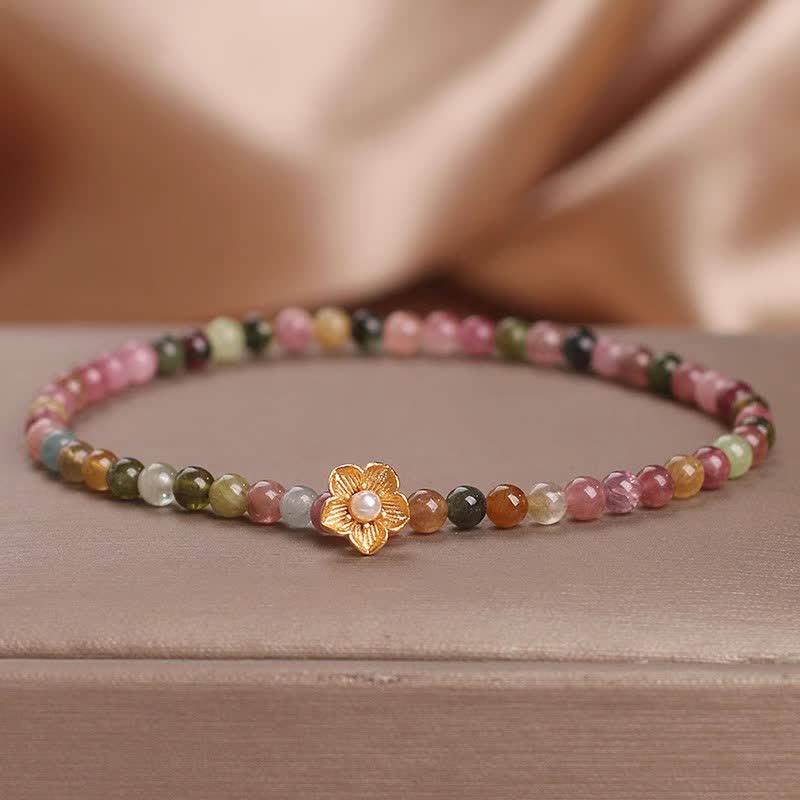 Nimara Ritual Colorful Tourmaline Flowers Positive Bracelet