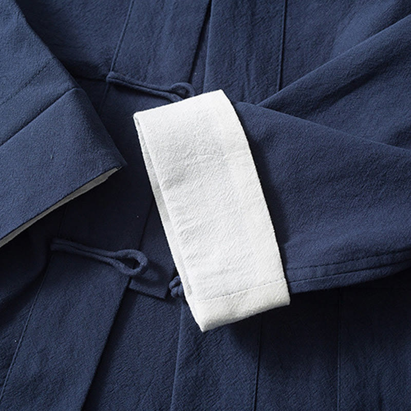Nimara Ritual Frog-Button Chinese Tang Suit Shirt Cotton Linen Men Jacket Clothing