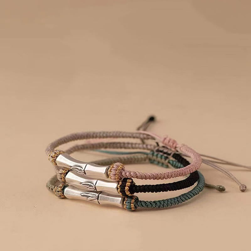Nimara Ritual 925 Sterling Silver Bamboo Protection Braided Bracelet