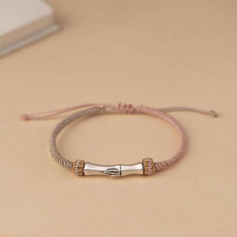 Nimara Ritual 925 Sterling Silver Bamboo Protection Braided Bracelet