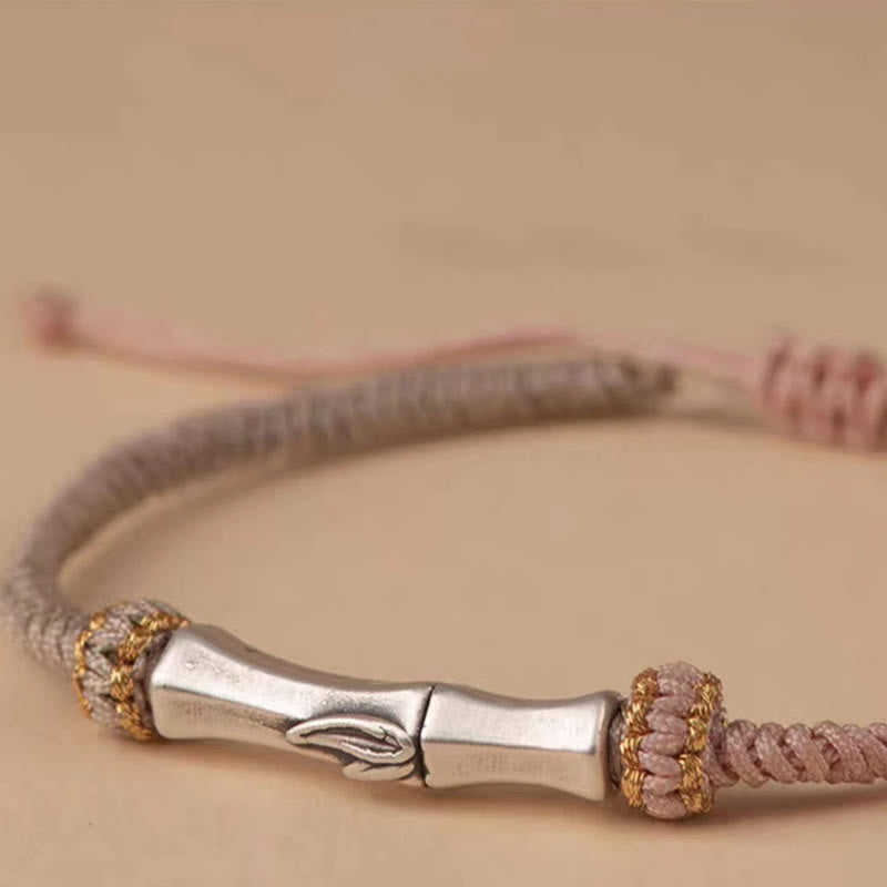 Nimara Ritual 925 Sterling Silver Bamboo Protection Braided Bracelet