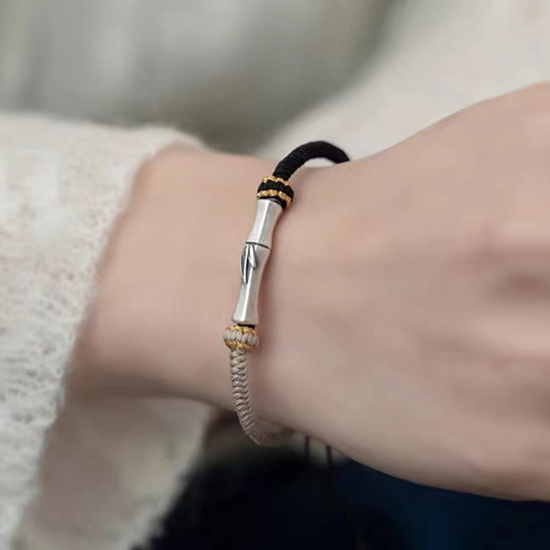 Nimara Ritual 925 Sterling Silver Bamboo Protection Braided Bracelet
