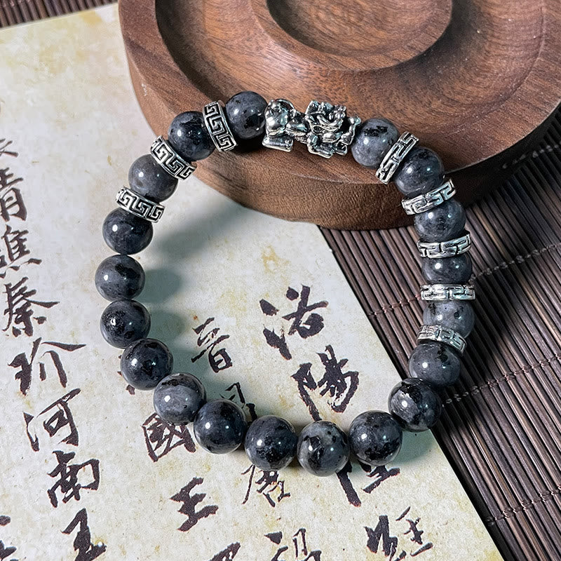 Nimara Ritual Black Glitter Stone PiXiu Power Bracelet