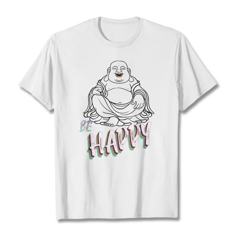 Nimara Ritual BE HAPPY Laughing Buddha Tee T-shirt