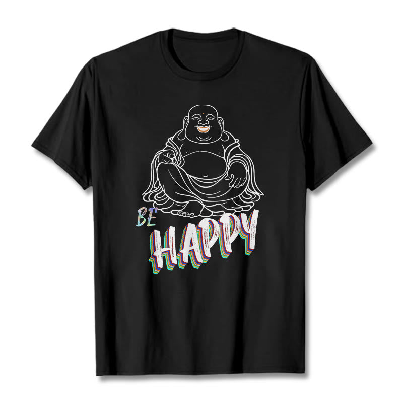 Nimara Ritual BE HAPPY Laughing Buddha Tee T-shirt