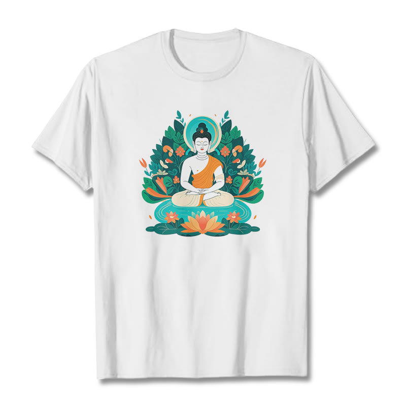 Nimara Ritual Flower Grass Lotus Bodhisattva Tee T-shirt