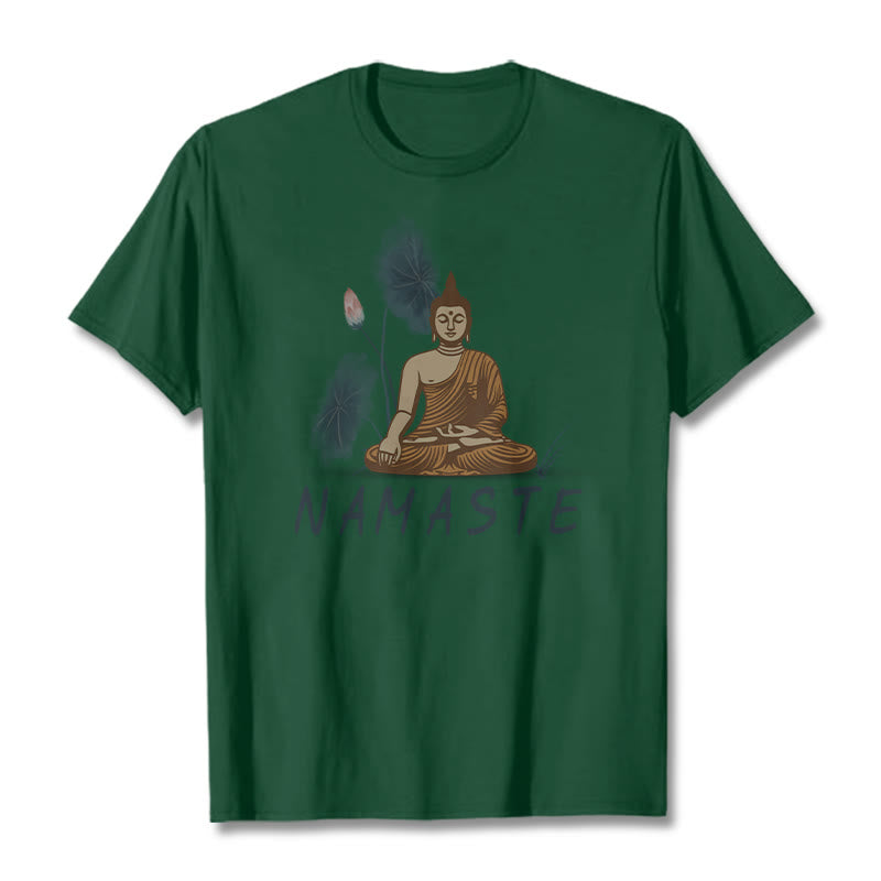 Nimara Ritual NAMASTE Buddha Lotus Leaf Tee T-shirt