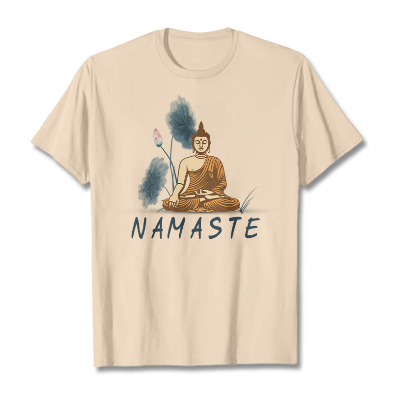 Nimara Ritual NAMASTE Buddha Lotus Leaf Tee T-shirt