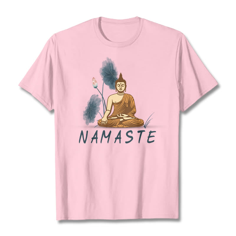 Nimara Ritual NAMASTE Buddha Lotus Leaf Tee T-shirt