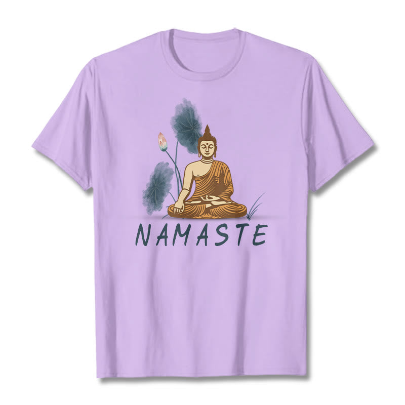 Nimara Ritual NAMASTE Buddha Lotus Leaf Tee T-shirt