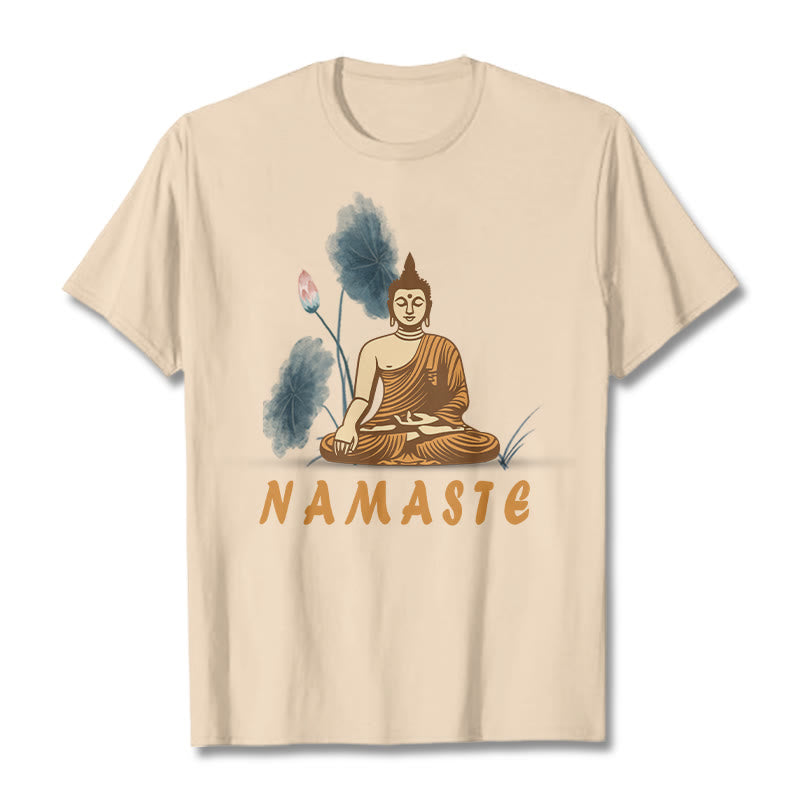 Nimara Ritual NAMASTE Buddha Lotus Leaf Tee T-shirt