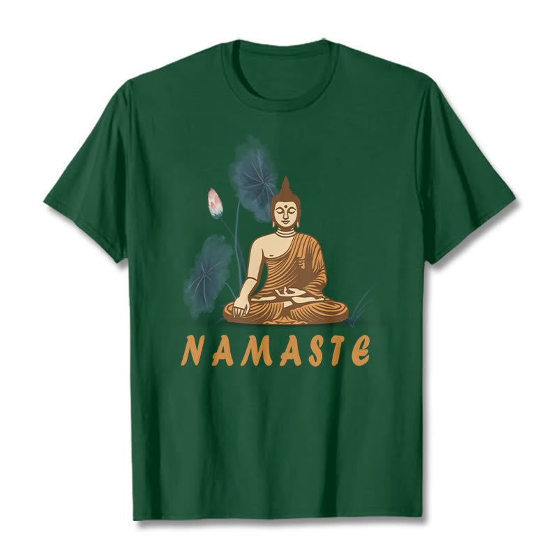 Nimara Ritual NAMASTE Buddha Lotus Leaf Tee T-shirt