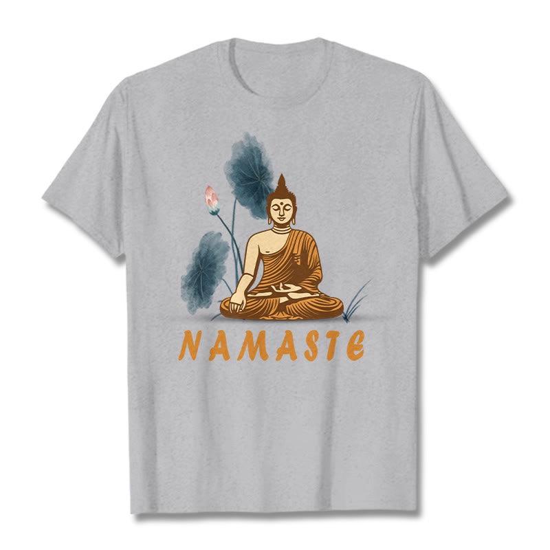 Nimara Ritual NAMASTE Buddha Lotus Leaf Tee T-shirt