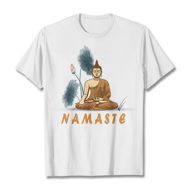 Nimara Ritual NAMASTE Buddha Lotus Leaf Tee T-shirt