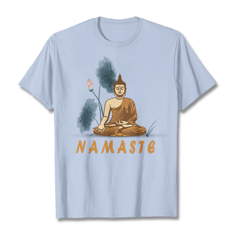 Nimara Ritual NAMASTE Buddha Lotus Leaf Tee T-shirt