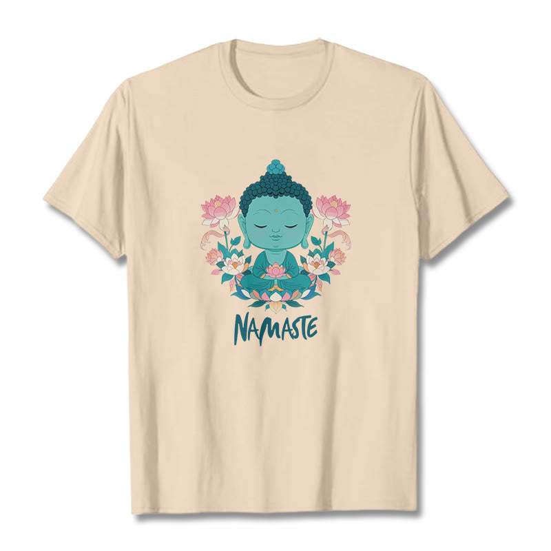 Nimara Ritual NAMASTE Buddha Lotus Meditation Tee T-shirt