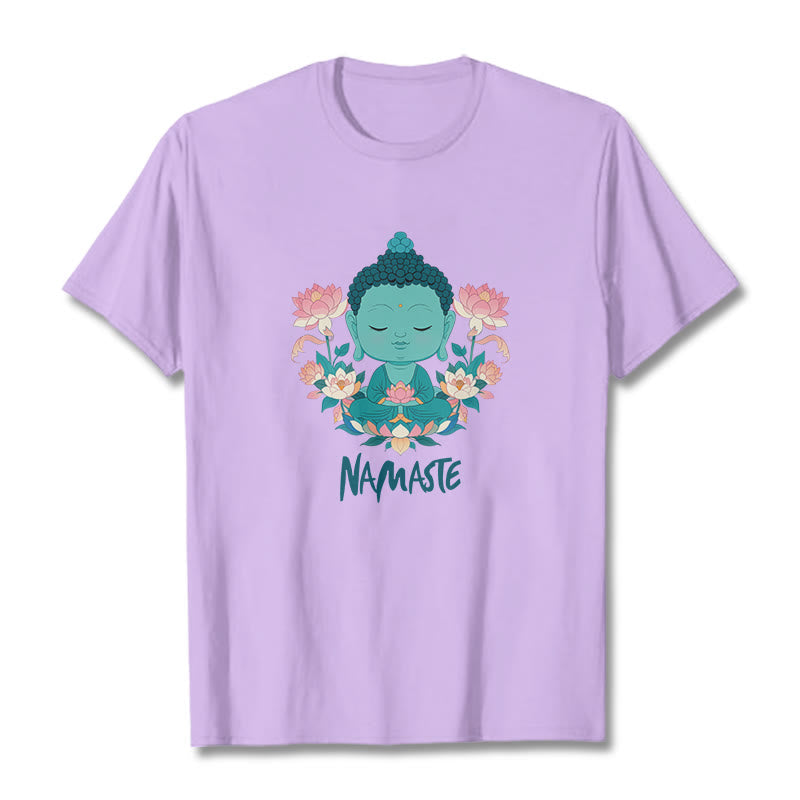 Nimara Ritual NAMASTE Buddha Lotus Meditation Tee T-shirt