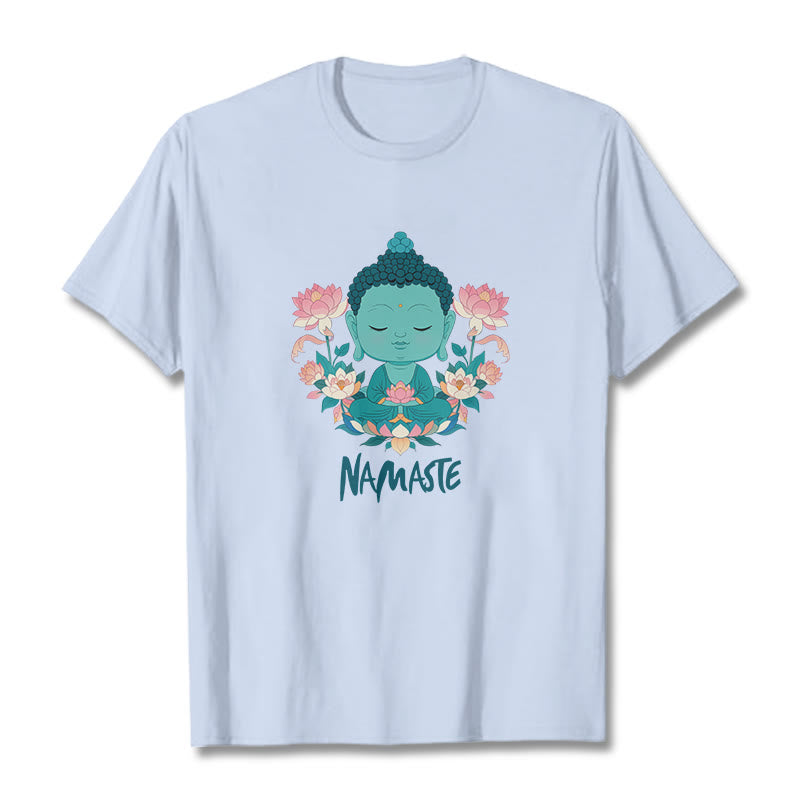 Nimara Ritual NAMASTE Buddha Lotus Meditation Tee T-shirt