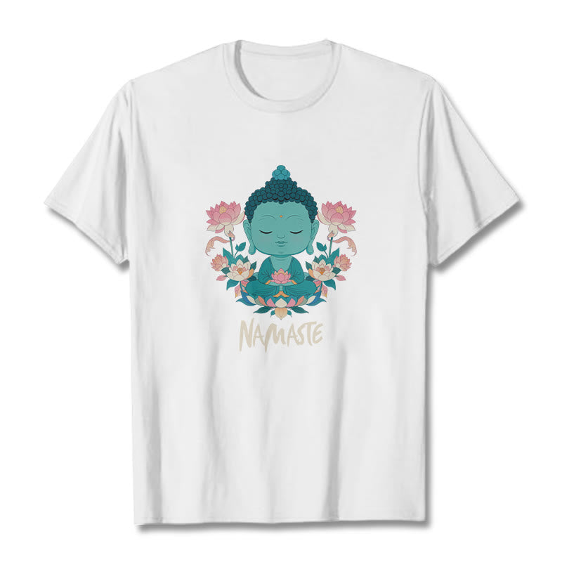 Nimara Ritual NAMASTE Buddha Lotus Meditation Tee T-shirt