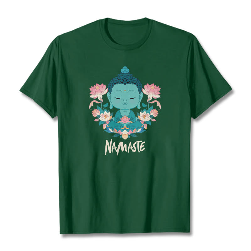 Nimara Ritual NAMASTE Buddha Lotus Meditation Tee T-shirt