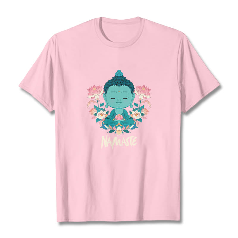 Nimara Ritual NAMASTE Buddha Lotus Meditation Tee T-shirt