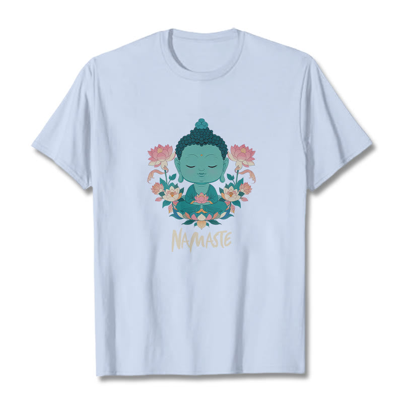Nimara Ritual NAMASTE Buddha Lotus Meditation Tee T-shirt