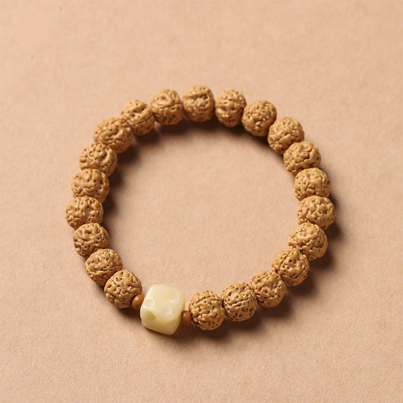 Nimara Ritual Bodhi Seed Three-eyed Dzi Bead Buddha Hand Charm Wealth Bracelet